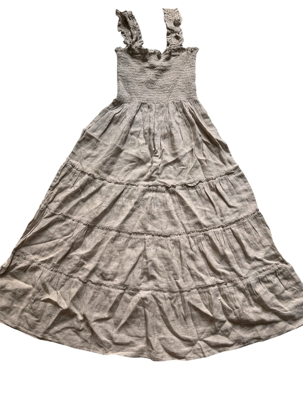 Quince 100% European Linen Smocked Midi Dress size S Small NWOT - Picture 5 of 12